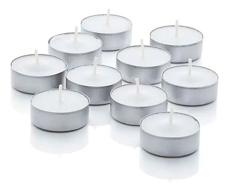 Velas De Noche Blancas 50 Unidades Con 50 Latas Hornillo